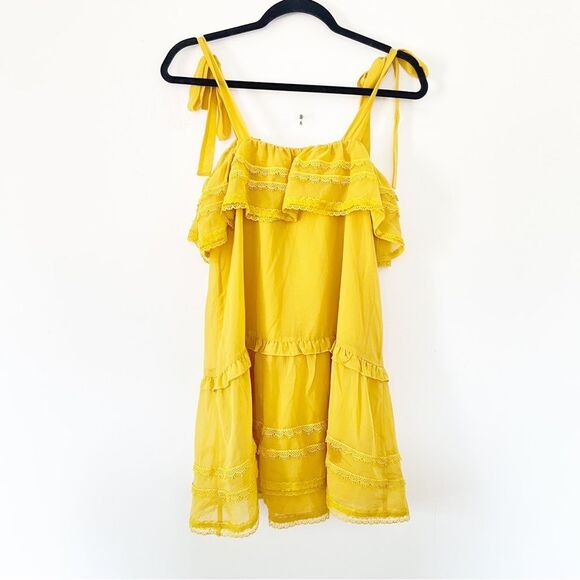 Revolve Tularosa Marigold Yellow Chelsea Babydoll Lace Mini Dress - Picture 3 of 12